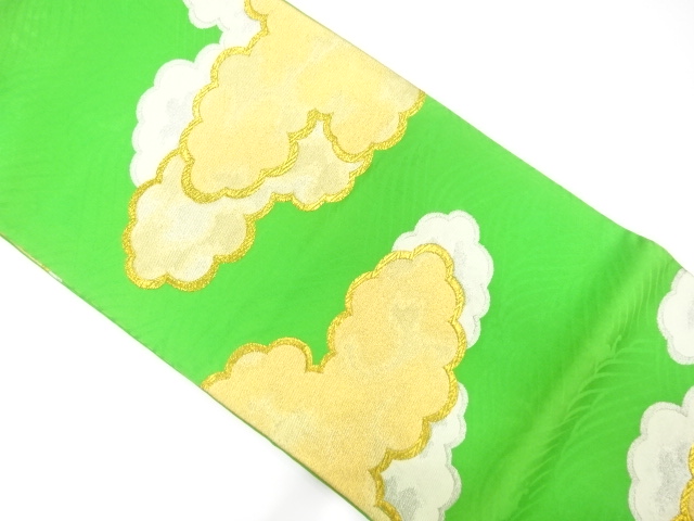 JAPANESE KIMONO / ANTIQUE FUKURO OBI / SILK / WOVEN CLOUD